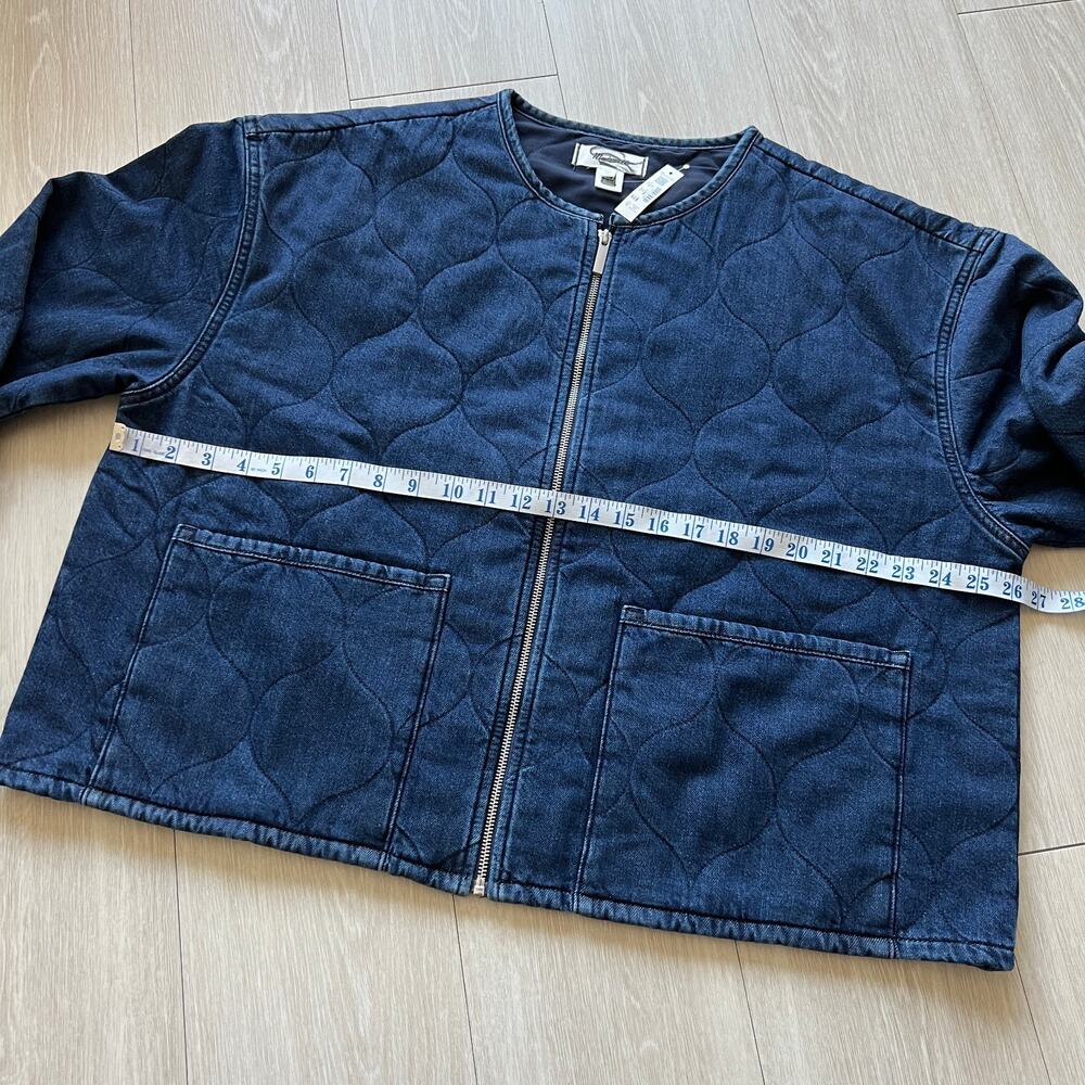 Madewell Quilted Denim Jacket Womens XXL Blue Boxy Fit - Picture 7 of 11